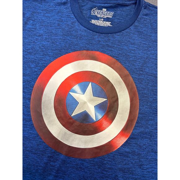 Avengers Captain America, Lt Weight Heather Blue, Long Sleeve Sz Large-Like New - Picture 2 of 5
